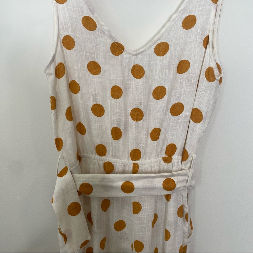 Monteau Los Angeles Polka Dot Sleeveless Jumpsuit Sz S - Picture 6 of 16